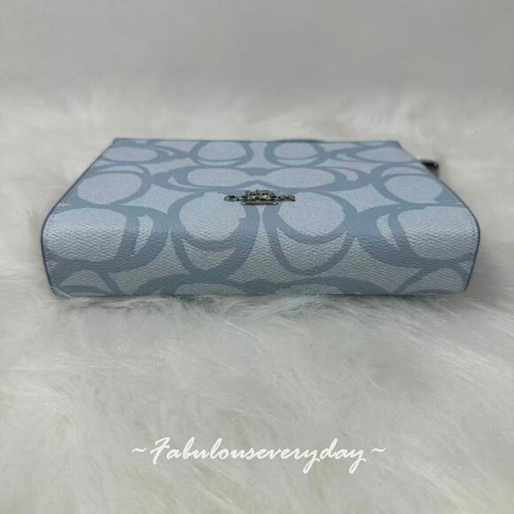 Coach Slim Crossbody Bag In Sketch Signature Canvas CBL93 Ice Blue NWT - Picture 6 of 7